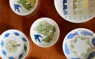 和紙染め体験の様子